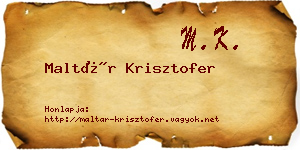 Maltár Krisztofer névjegykártya